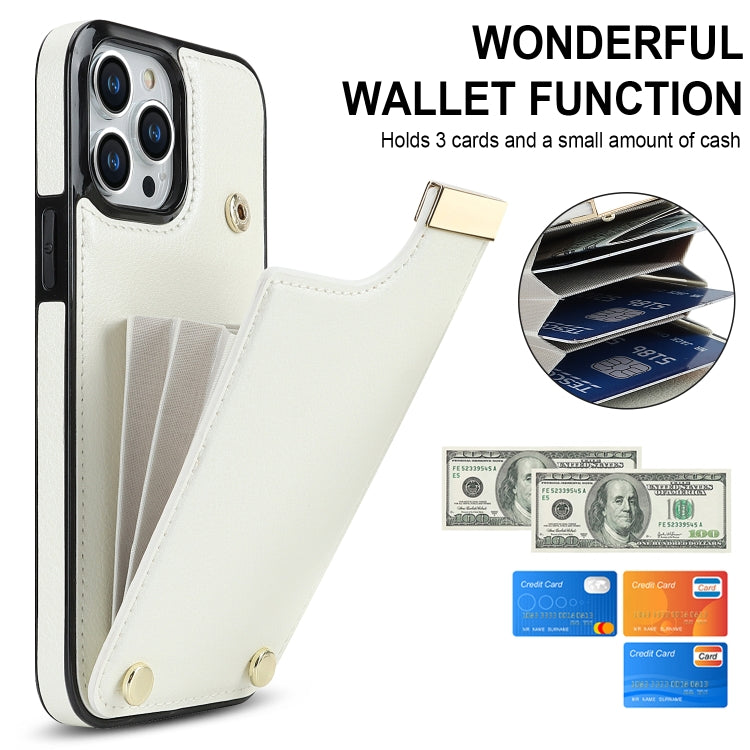 For iPhone 12 Pro Max Metal Buckle Card Slots Phone Case(White) - free shipping - PMC TechLife - Order now!