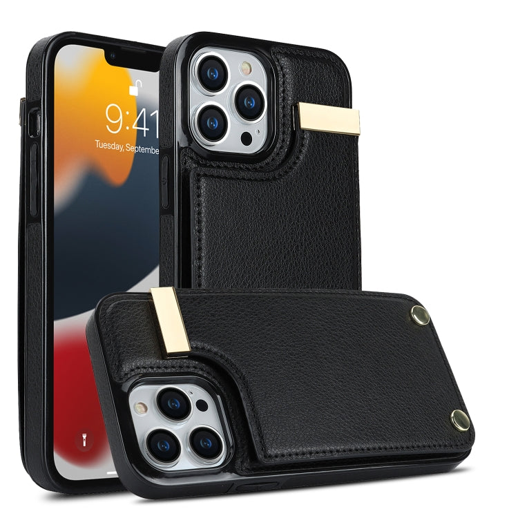 For iPhone 12 / 12 Pro Metal Buckle Card Slots Phone Case(Black) - free shipping - PMC TechLife - Order now!