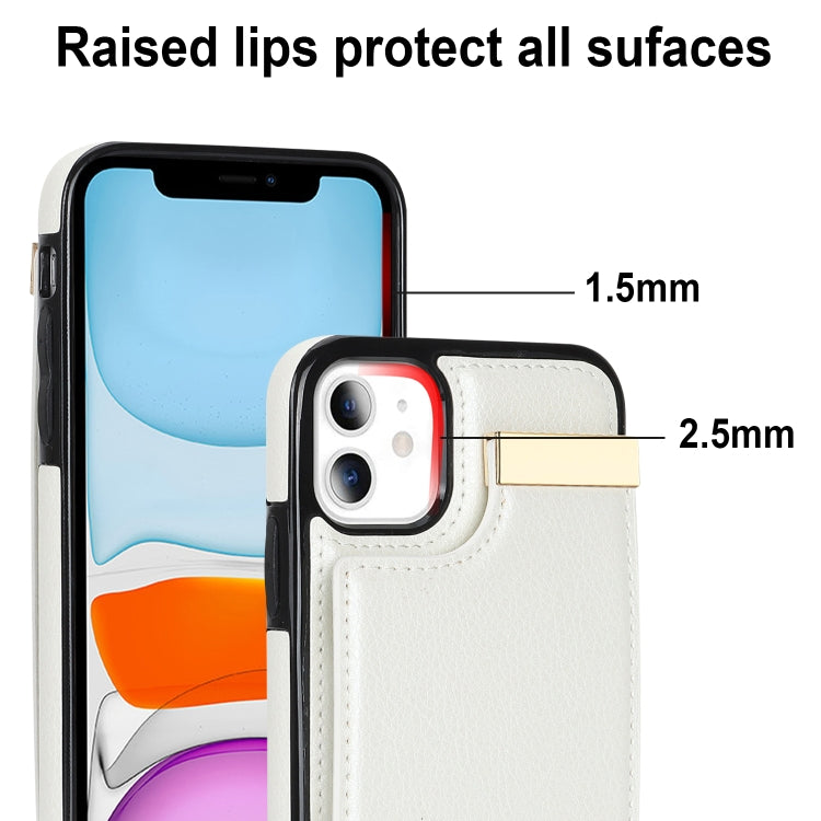 For iPhone 11 Metal Buckle Card Slots Phone Case(White) - free shipping - PMC TechLife - Order now!