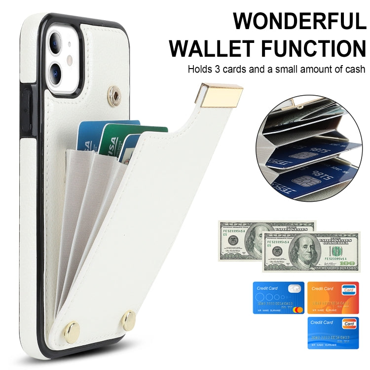 For iPhone 11 Metal Buckle Card Slots Phone Case(White) - free shipping - PMC TechLife - Order now!