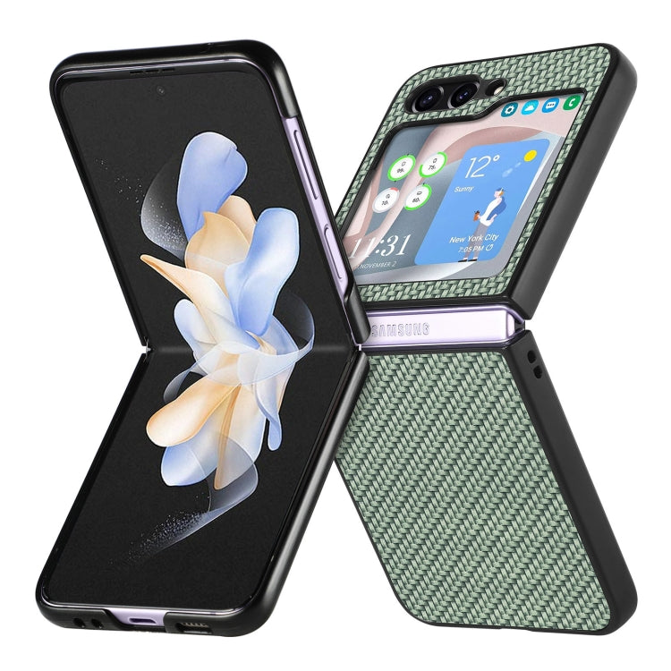 For Samsung Galaxy Z Flip5 Carbon Fiber Fold Back Phone Case(Green) - free shipping - PMC TechLife - Order now!