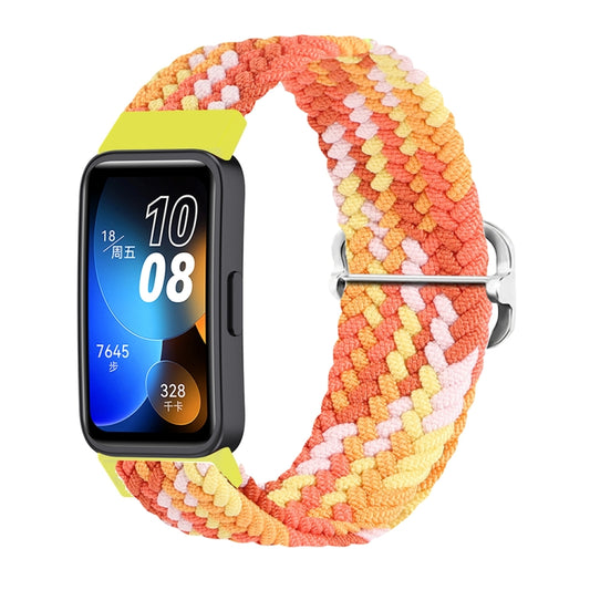 For Huawei Band 8 Nylon Braided Buckle Watch Band(Colorful Orange) - Watch Bands by PMC Jewellery | Online Shopping South Africa | PMC Jewellery