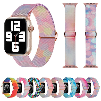 For Apple Watch 4 44mm Painted Pattern Nylon Replacement Watch Band(Geometric Rainbow) - Watch Bands by PMC Jewellery | Online Shopping South Africa | PMC Jewellery