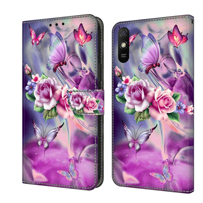 For Xiaomi Redmi 9A Crystal 3D Shockproof Protective Leather Phone Case(Butterfly) - Xiaomi Cases by PMC Jewellery | Online Shopping South Africa | PMC Jewellery