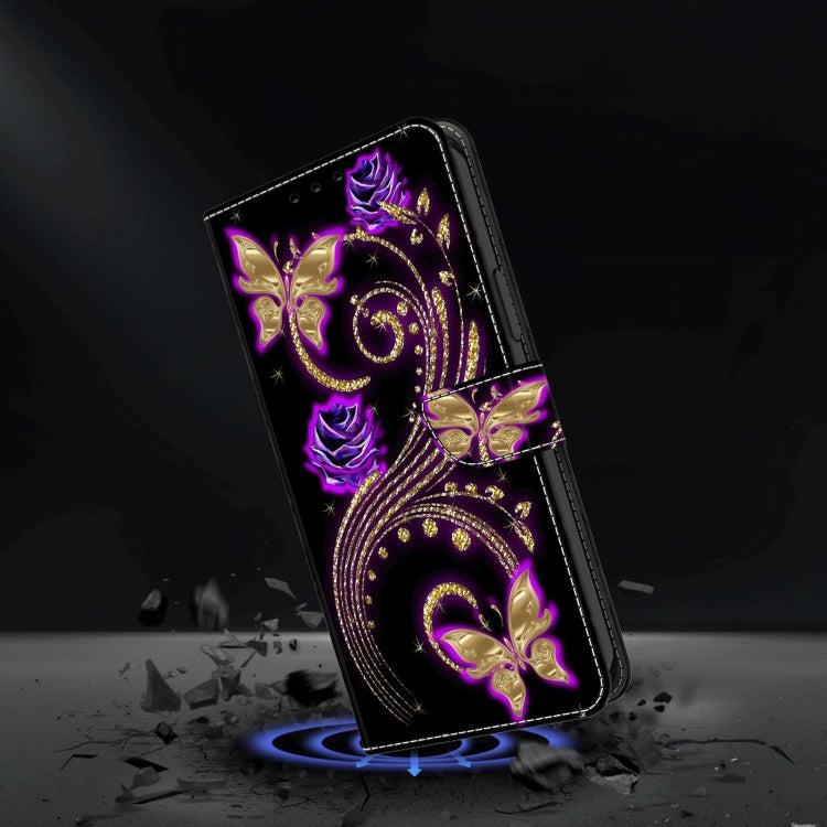 For Xiaomi Redmi 9A Crystal 3D Shockproof Protective Leather Phone Case(Purple Flower Butterfly) - free shipping - PMC TechLife - Order now!