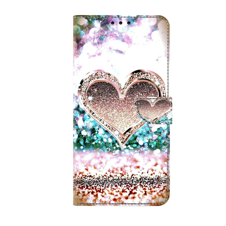 For Xiaomi Redmi 9C Crystal 3D Shockproof Protective Leather Phone Case(Pink Diamond Heart) - Xiaomi Cases by PMC Jewellery | Online Shopping South Africa | PMC Jewellery