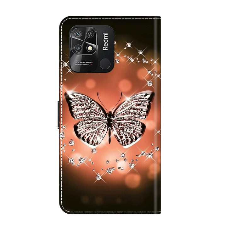 For Xiaomi Redmi 10C Crystal 3D Shockproof Protective Leather Phone Case(Crystal Butterfly) - Xiaomi Cases by PMC Jewellery | Online Shopping South Africa | PMC Jewellery