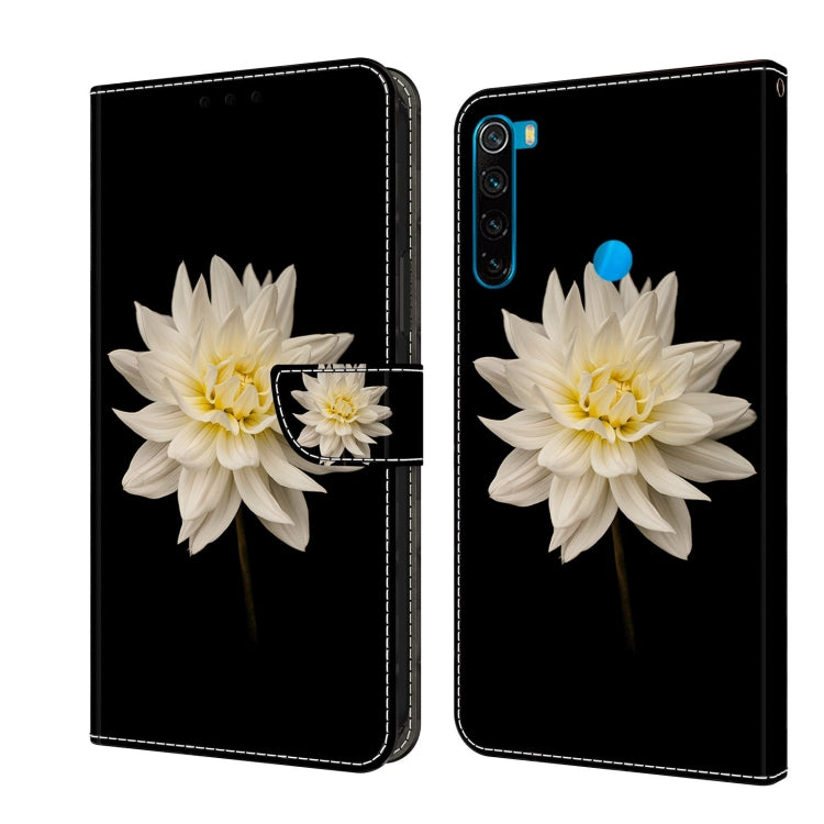 For Xiaomi Redmi Note 8 Crystal 3D Shockproof Protective Leather Phone Case(White Flower) - Xiaomi Cases by PMC Jewellery | Online Shopping South Africa | PMC Jewellery