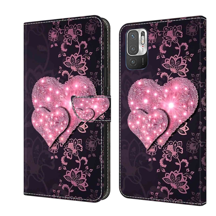 For Xiaomi Redmi Note 10 5G Crystal 3D Shockproof Protective Leather Phone Case(Lace Love) - free shipping - PMC TechLife - Order now!