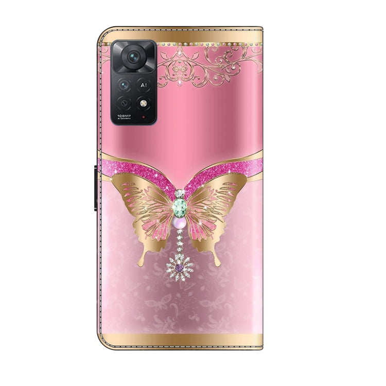 For Xiaomi Redmi Note 11 Pro 5G / 4G Global Crystal 3D Shockproof Protective Leather Phone Case(Pink Bottom Butterfly) - free shipping - PMC TechLife - Order now!