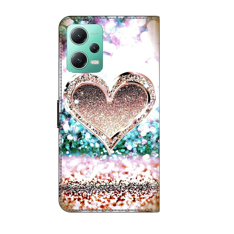 For Xiaomi Redmi Note 12 5G Global / Poco X5 Crystal 3D Shockproof Protective Leather Phone Case(Pink Diamond Heart) - free shipping - PMC TechLife - Order now!