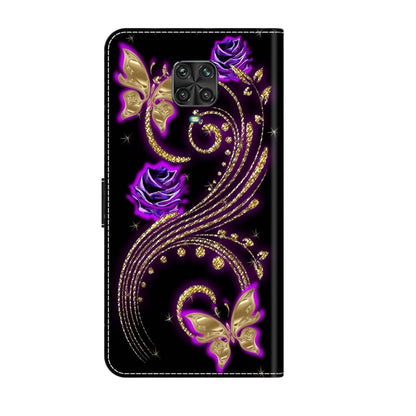 For Xiaomi Redmi Note 9 Pro Crystal 3D Shockproof Protective Leather Phone Case(Purple Flower Butterfly) - Xiaomi Cases by PMC Jewellery | Online Shopping South Africa | PMC Jewellery