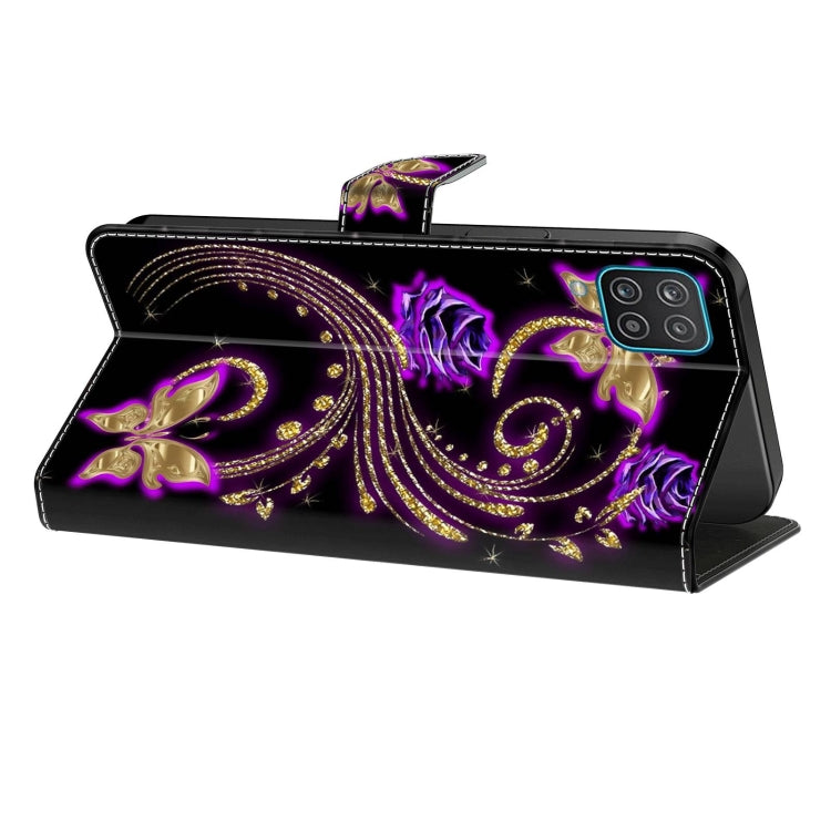 For Samsung Galaxy A53 Crystal 3D Shockproof Protective Leather Phone Case(Purple Flower Butterfly) - free shipping - PMC TechLife - Order now!