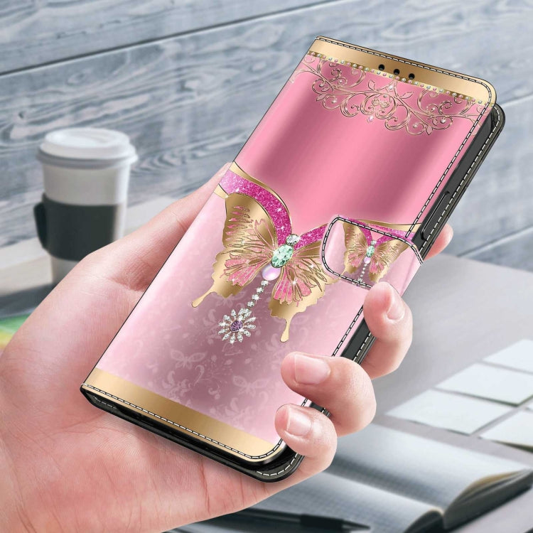 For Samsung Galaxy S22 Crystal 3D Shockproof Protective Leather Phone Case(Pink Bottom Butterfly) - free shipping - PMC TechLife - Order now!