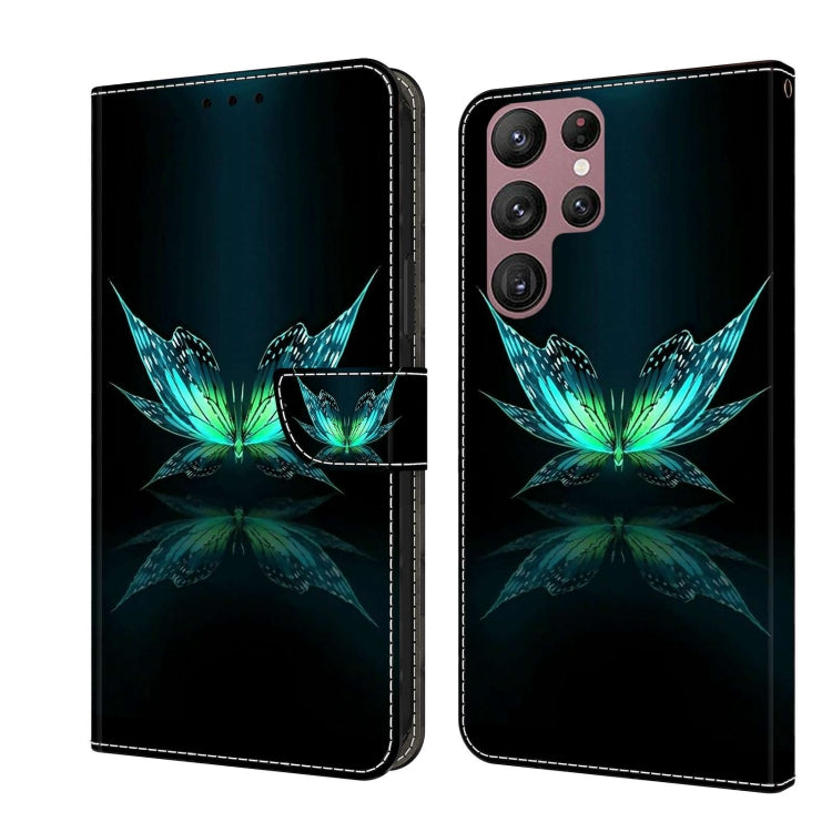 For Samsung Galaxy S22 Ultra Crystal 3D Shockproof Protective Leather Phone Case(Reflection Dutterfly) - free shipping - PMC TechLife - Order now!