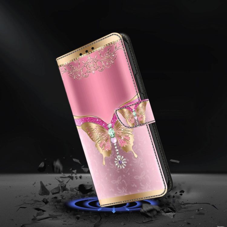 For Samsung Galaxy S23 Crystal 3D Shockproof Protective Leather Phone Case(Pink Bottom Butterfly) - free shipping - PMC TechLife - Order now!