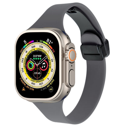 For Apple Watch Ultra 49mm Magnetic Buckle Slim Silicone Watch Band(Starry Grey) - Watch Bands by PMC Jewellery | Online Shopping South Africa | PMC Jewellery