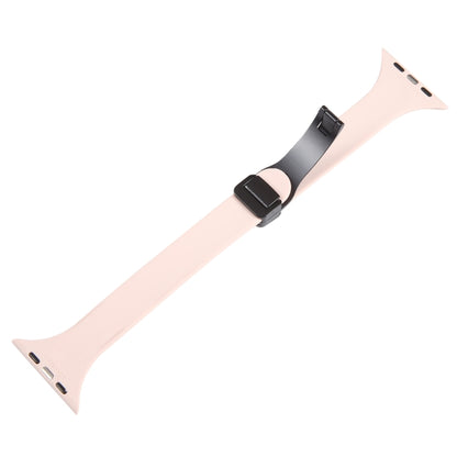 For Apple Watch 8 45mm  Magnetic Buckle Slim Silicone Watch Band(Pink) - Watch Bands by PMC Jewellery | Online Shopping South Africa | PMC Jewellery