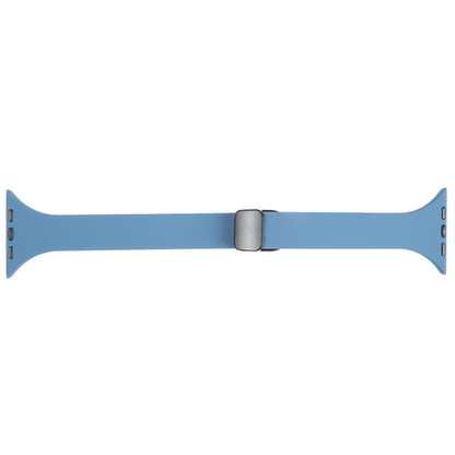 For Apple Watch SE 2022 44mm Magnetic Buckle Slim Silicone Watch Band(Blue) - Watch Bands by PMC Jewellery | Online Shopping South Africa | PMC Jewellery