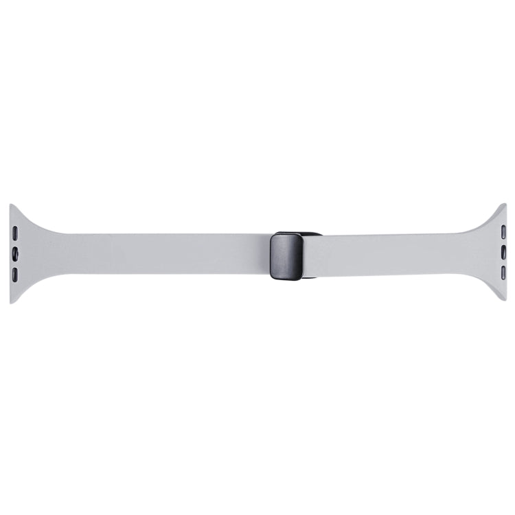 For Apple Watch SE 2022 44mm Magnetic Buckle Slim Silicone Watch Band(Light Grey) - Watch Bands by PMC Jewellery | Online Shopping South Africa | PMC Jewellery