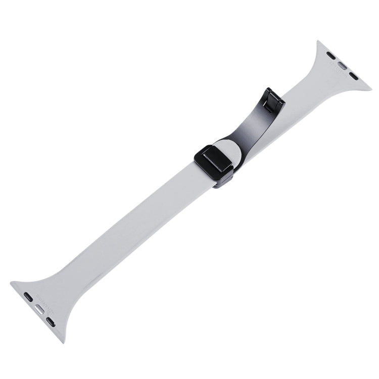For Apple Watch SE 40mm Magnetic Buckle Slim Silicone Watch Band(Light Grey) - Watch Bands by PMC TechLife | Online Shopping South Africa | PMC TechLife