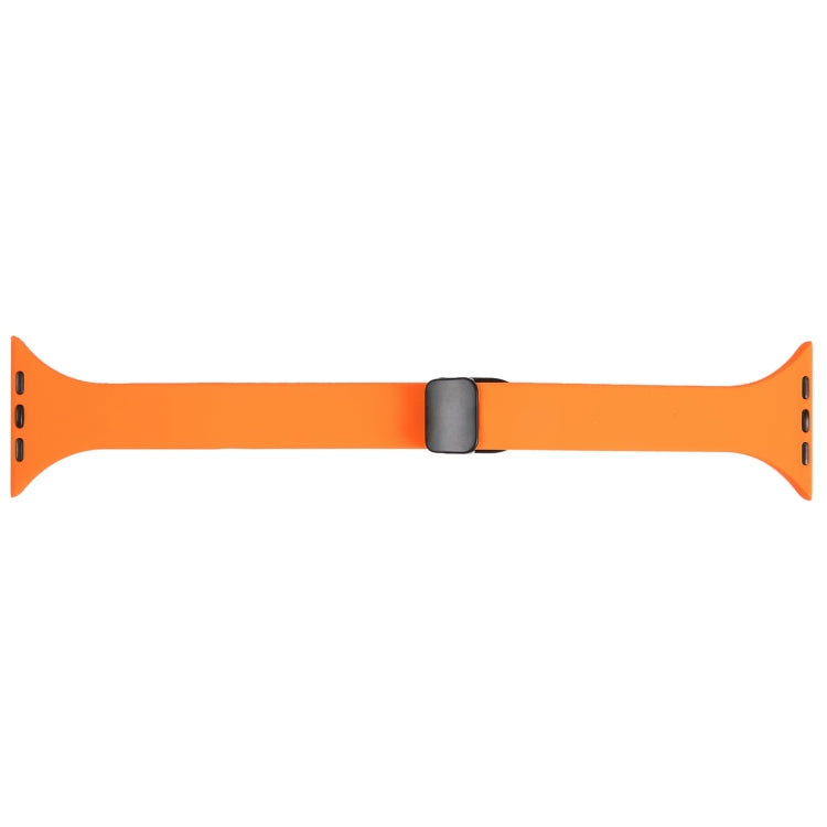 For Apple Watch 5 44mm Magnetic Buckle Slim Silicone Watch Band(Orange) - Watch Bands by PMC Jewellery | Online Shopping South Africa | PMC Jewellery