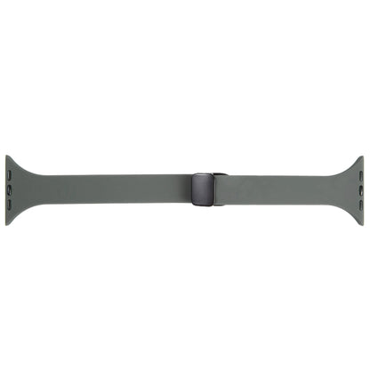 For Apple Watch 5 44mm Magnetic Buckle Slim Silicone Watch Band(Army Green) - Watch Bands by PMC Jewellery | Online Shopping South Africa | PMC Jewellery