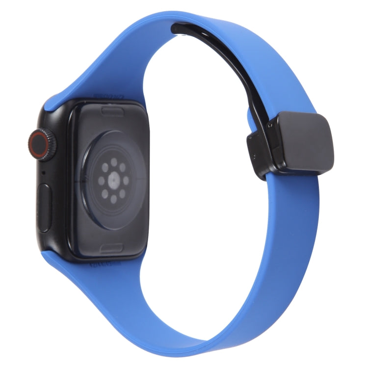 For Apple Watch 5 40mm Magnetic Buckle Slim Silicone Watch Band(Royal Blue) - Watch Bands by PMC Jewellery | Online Shopping South Africa | PMC Jewellery