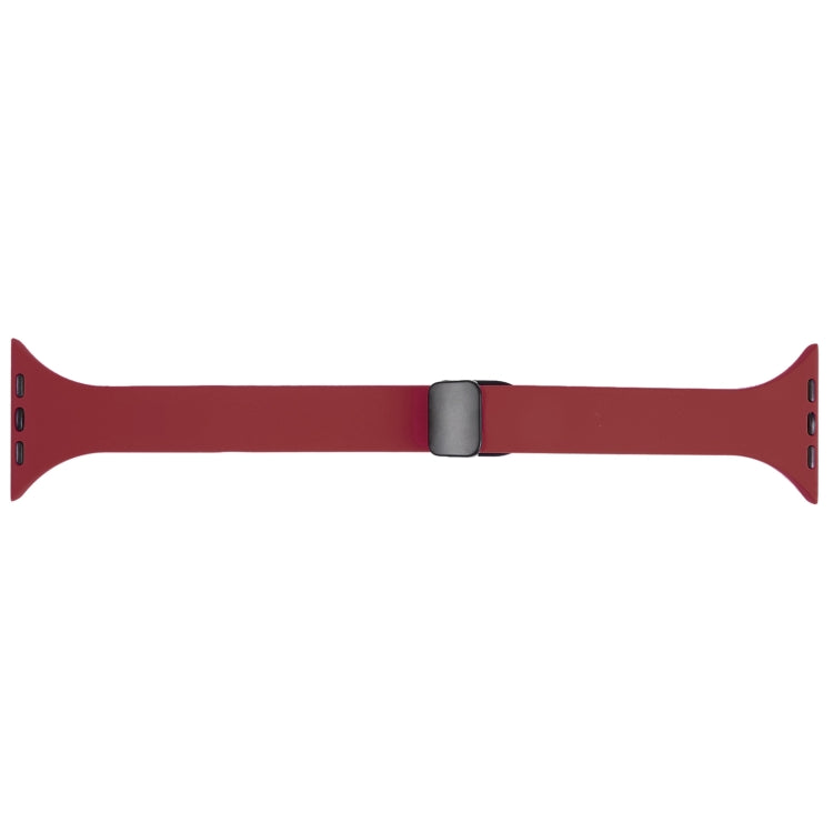 For Apple Watch 4 40mm Magnetic Buckle Slim Silicone Watch Band(Wine Red) - Watch Bands by PMC Jewellery | Online Shopping South Africa | PMC Jewellery