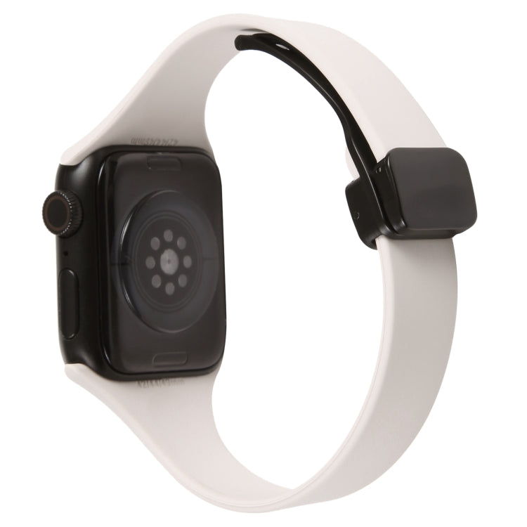 For Apple Watch 3 42mm Magnetic Buckle Slim Silicone Watch Band(Starlight) - Watch Bands by PMC TechLife | Online Shopping South Africa | PMC TechLife