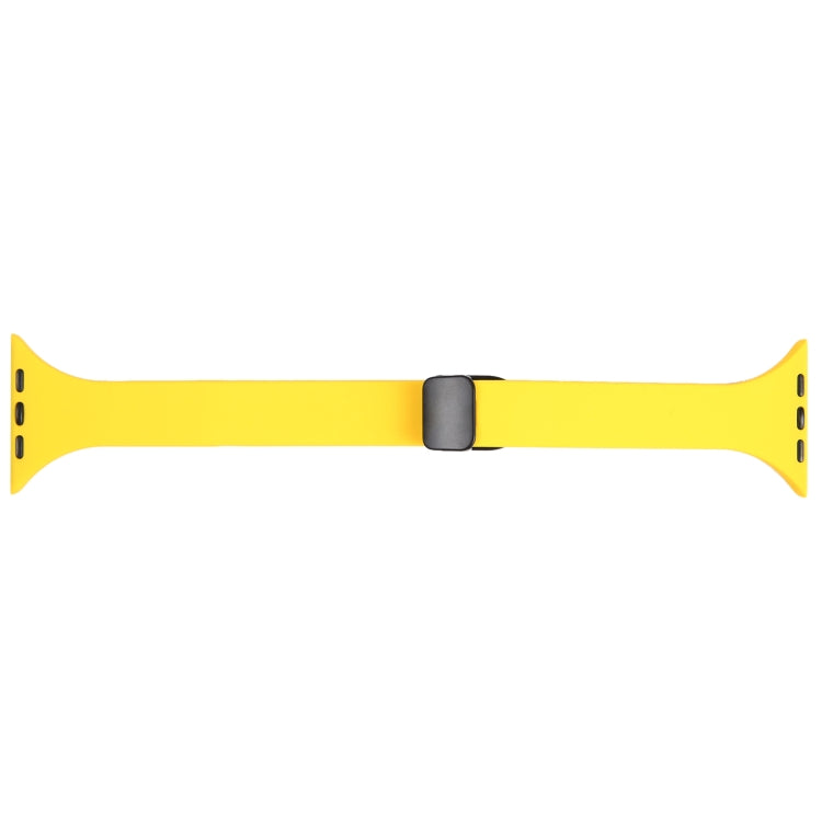 For Apple Watch 2 38mm Magnetic Buckle Slim Silicone Watch Band(Yellow) - Watch Bands by PMC Jewellery | Online Shopping South Africa | PMC Jewellery