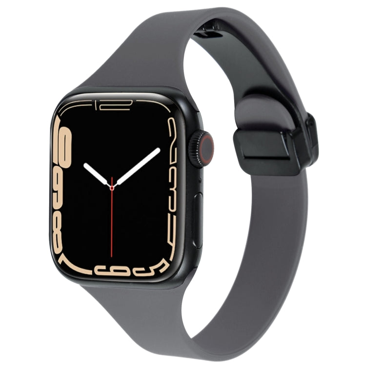 For Apple Watch 2 38mm Magnetic Buckle Slim Silicone Watch Band(Starry Grey) - Watch Bands by PMC TechLife | Online Shopping South Africa | PMC TechLife