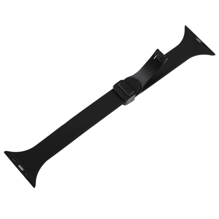 For Apple Watch 2 38mm Magnetic Buckle Slim Silicone Watch Band(Black) - Watch Bands by PMC TechLife | Online Shopping South Africa | PMC TechLife