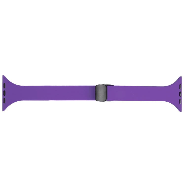 For Apple Watch 2 38mm Magnetic Buckle Slim Silicone Watch Band(Dark Purple) - Watch Bands by PMC Jewellery | Online Shopping South Africa | PMC Jewellery