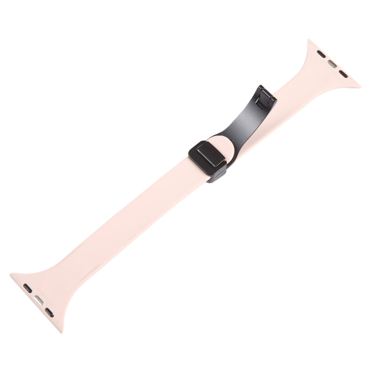 For Apple Watch 2 38mm Magnetic Buckle Slim Silicone Watch Band(Pink) - Watch Bands by PMC Jewellery | Online Shopping South Africa | PMC Jewellery