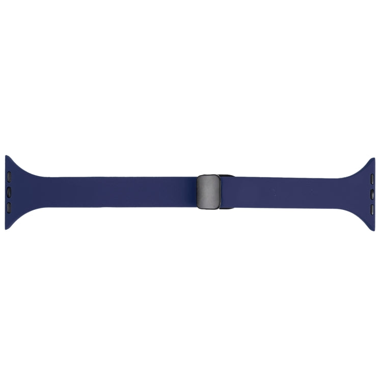 For Apple Watch 42mm Magnetic Buckle Slim Silicone Watch Band(Midnight Blue) - Watch Bands by PMC TechLife | Online Shopping South Africa | PMC TechLife