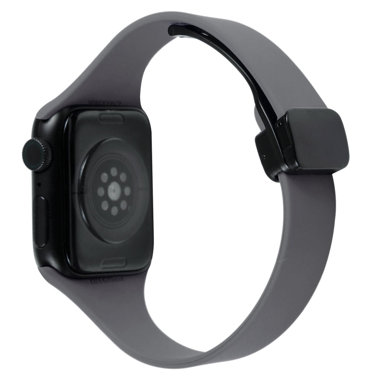 For Apple Watch 42mm Magnetic Buckle Slim Silicone Watch Band(Starry Grey) - Watch Bands by PMC TechLife | Online Shopping South Africa | PMC TechLife