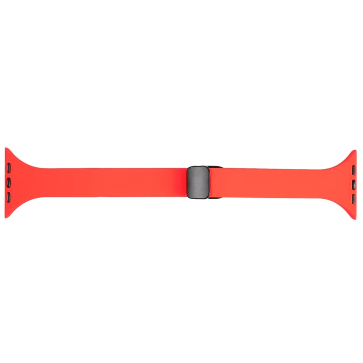 For Apple Watch 42mm Magnetic Buckle Slim Silicone Watch Band(Red) - Watch Bands by PMC TechLife | Online Shopping South Africa | PMC TechLife