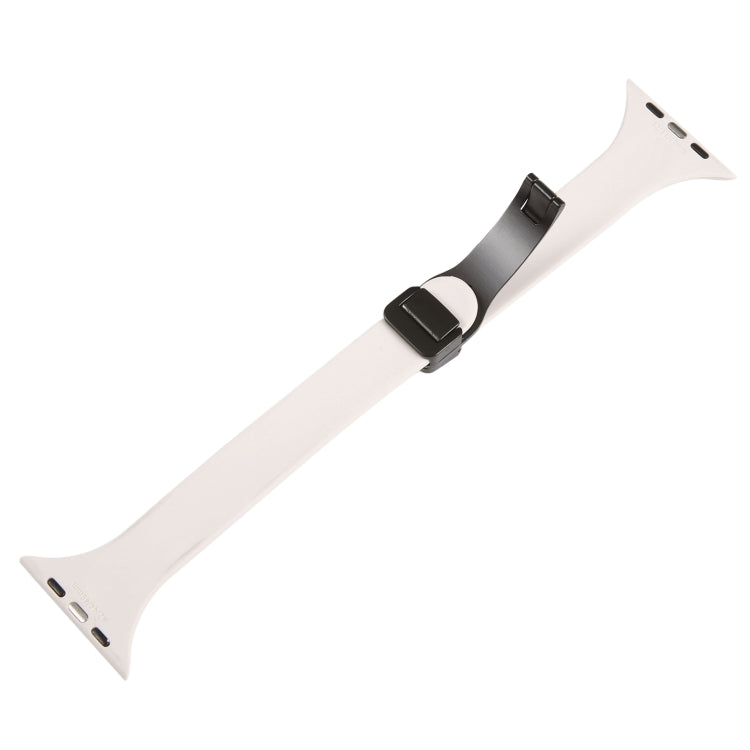 For Apple Watch 42mm Magnetic Buckle Slim Silicone Watch Band(Starlight) - Watch Bands by PMC TechLife | Online Shopping South Africa | PMC TechLife