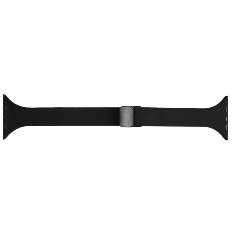 For Apple Watch 38mm Magnetic Buckle Slim Silicone Watch Band(Black) - Watch Bands by PMC TechLife | Online Shopping South Africa | PMC TechLife