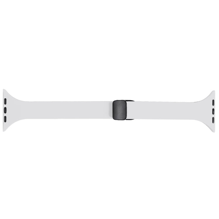 For Apple Watch 38mm Magnetic Buckle Slim Silicone Watch Band(White) - Watch Bands by PMC TechLife | Online Shopping South Africa | PMC TechLife