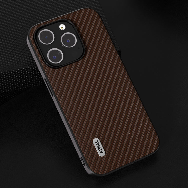 For iPhone 15 ABEEL Carbon Fiber Texture Protective Phone Case(Dark Brown) - iPhone 15 Cases by PMC Jewellery | Online Shopping South Africa | PMC Jewellery