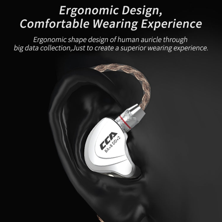CCA CCA-C10 3.5mm Gold Plated Plug Ten Unit Hybrid Wire-controlled In-ear Earphone, Type:without Mic(Sapphire Cyan) - free shipping - PMC TechLife - Order now!