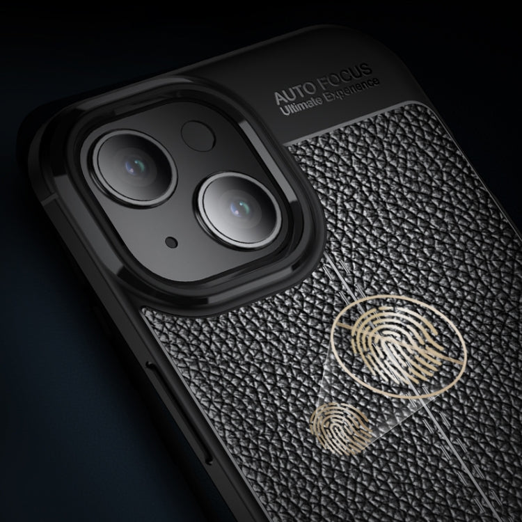 For iPhone 15 Plus Litchi Texture Shockproof TPU Phone Case(Blue) - free shipping - PMC TechLife - Order now!