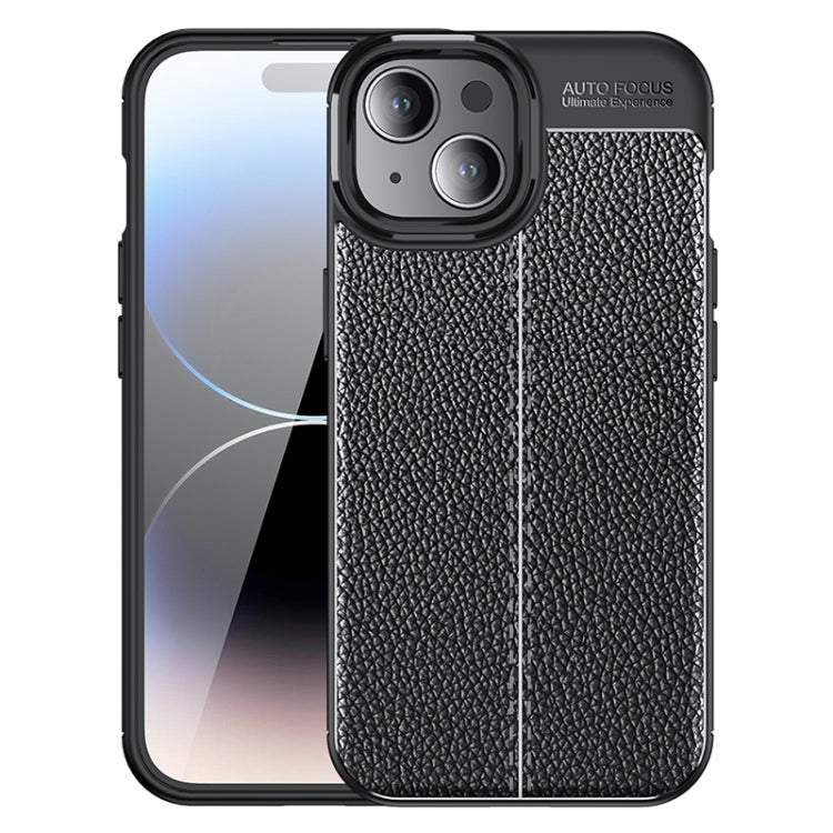 For iPhone 15 Litchi Texture Shockproof TPU Phone Case(Black) - free shipping - PMC TechLife - Order now!