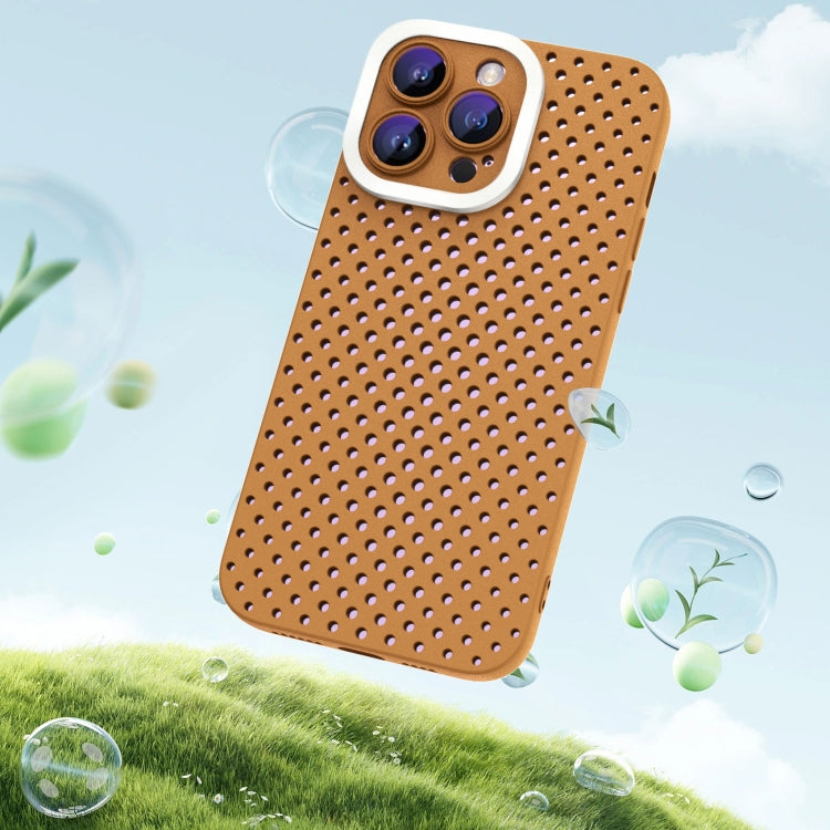 For iPhone 14 Plus Hollow Heat Dissipation TPU Phone Case(Brown) - free shipping - PMC TechLife - Order now!