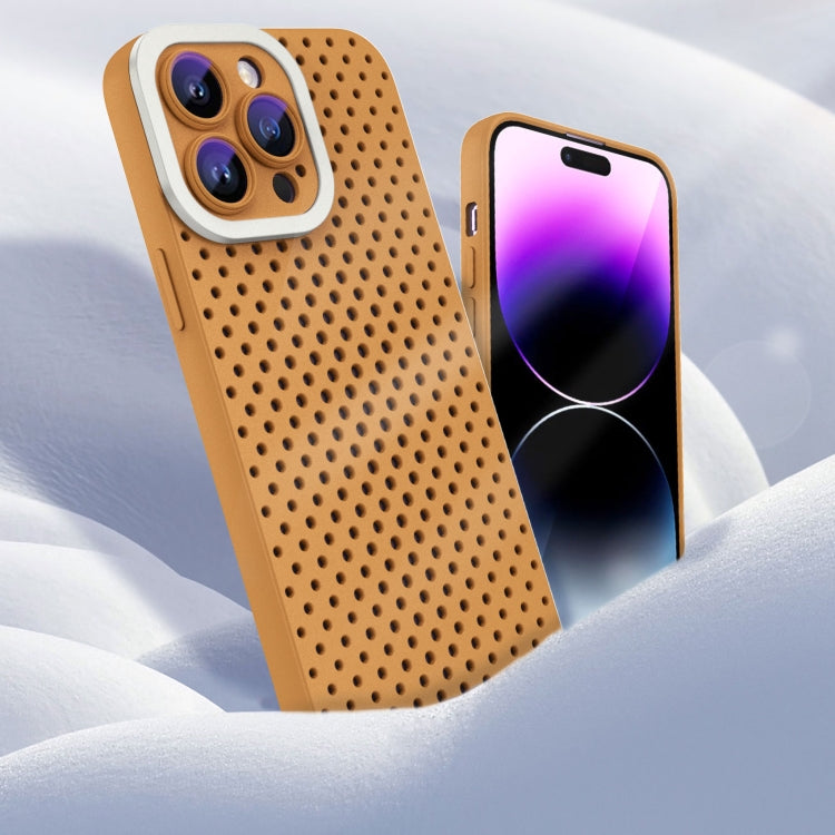 For iPhone 12 Pro Max Hollow Heat Dissipation TPU Phone Case(Brown) - free shipping - PMC TechLife - Order now!