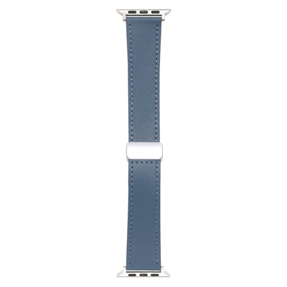 For Apple Watch 6 40mm Magnetic Buckle Skin Feel Leather Watch Band(Light Blue) - Watch Bands by PMC Jewellery | Online Shopping South Africa | PMC Jewellery