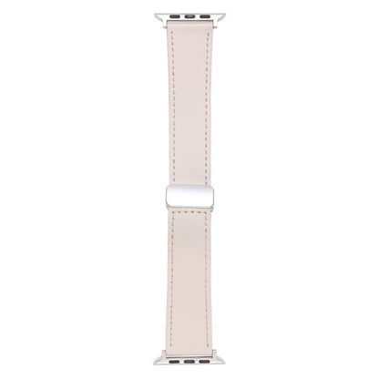 For Apple Watch 3 38mm Magnetic Buckle Skin Feel Leather Watch Band(Apricot) - Watch Bands by PMC Jewellery | Online Shopping South Africa | PMC Jewellery