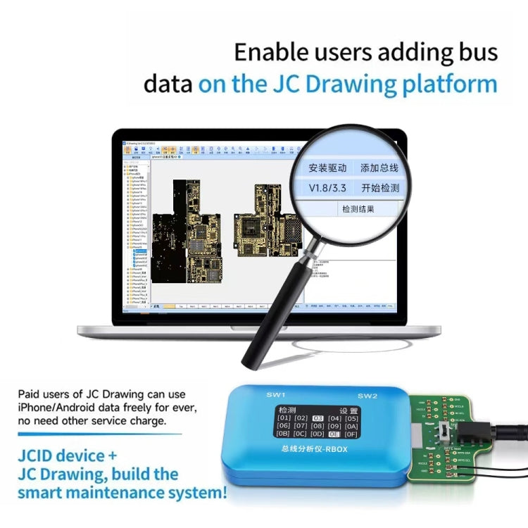 JCID Rbox Bus Analyzer for iPhone and Android Signal Faults Detection - Test Tools by JC | Online Shopping South Africa | PMC Jewellery